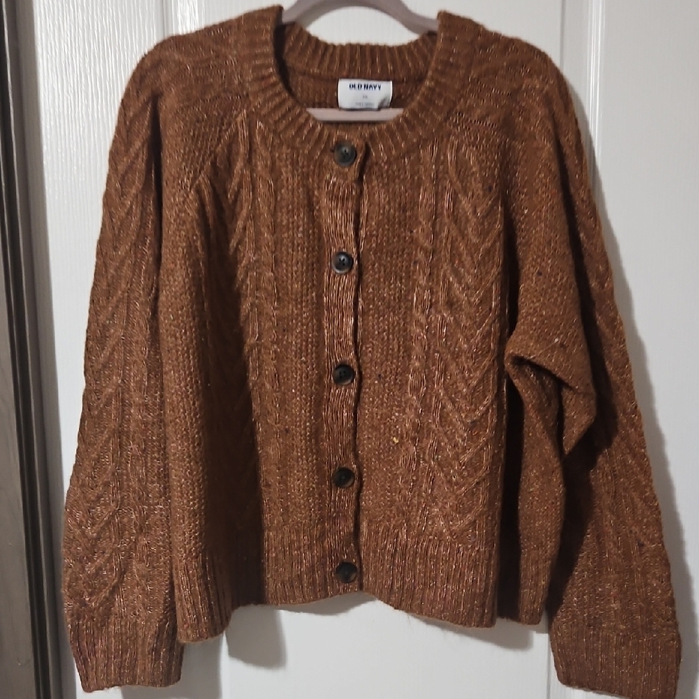 Old Navy Tan Cable Knit Cardigan